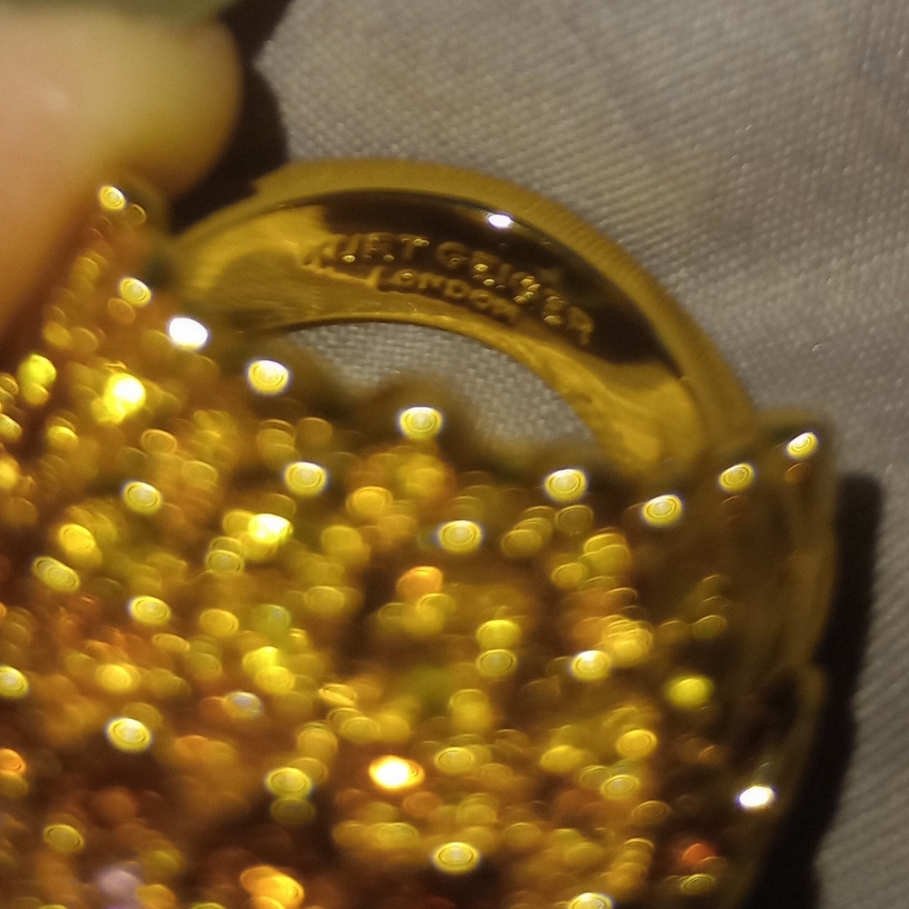 Kurt Geiger Multicolor Crystal Gold Tone Ring - Picture 5 of 6